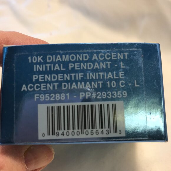 10K Diamond Accent Initial Pendant "L" In Velvet Box By Avon - Picture 3 of 15